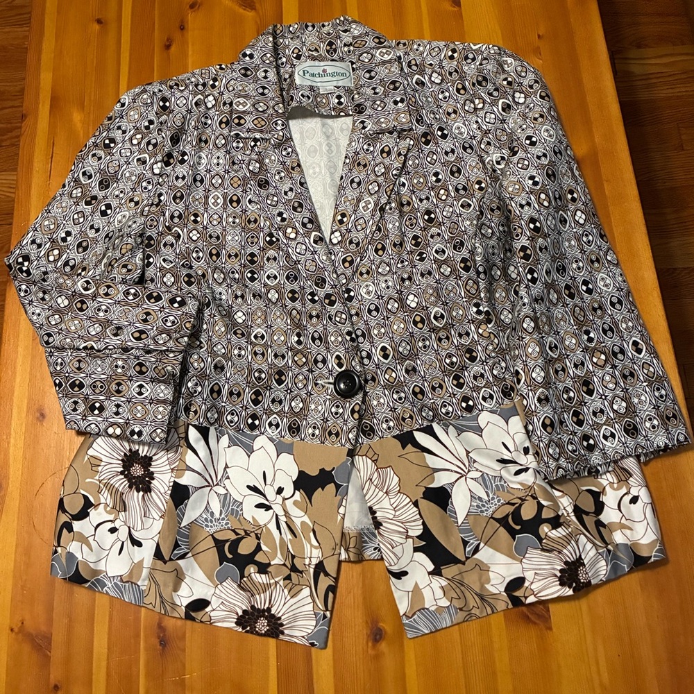 Patchington Geometric and Floral Women's Blazer, Like New
